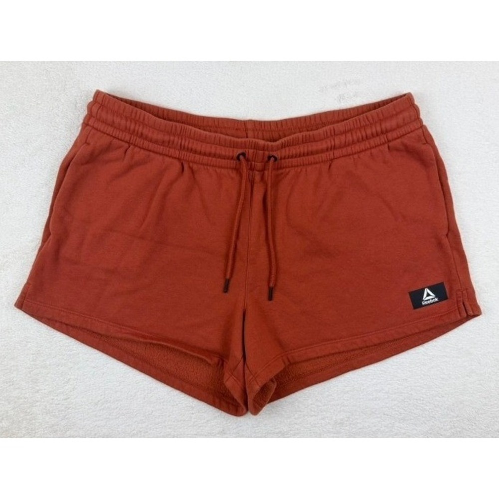 Reebok Womens XL Fleece Shorts Burnt Orange Rust Athletic Gym Loungewear